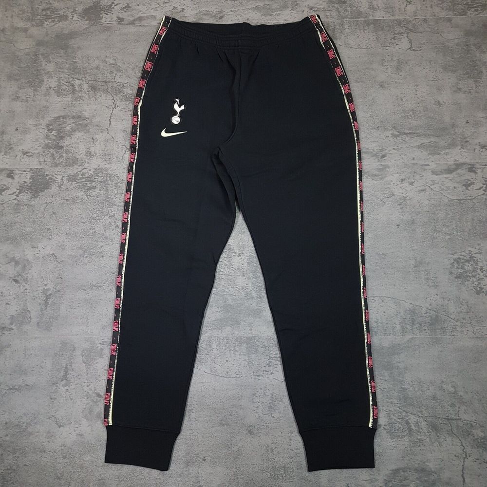 NIKE‎ Tottenham Hotspur Soccer Fleece Sweat Pants Mens Size XL Black Barely Volt